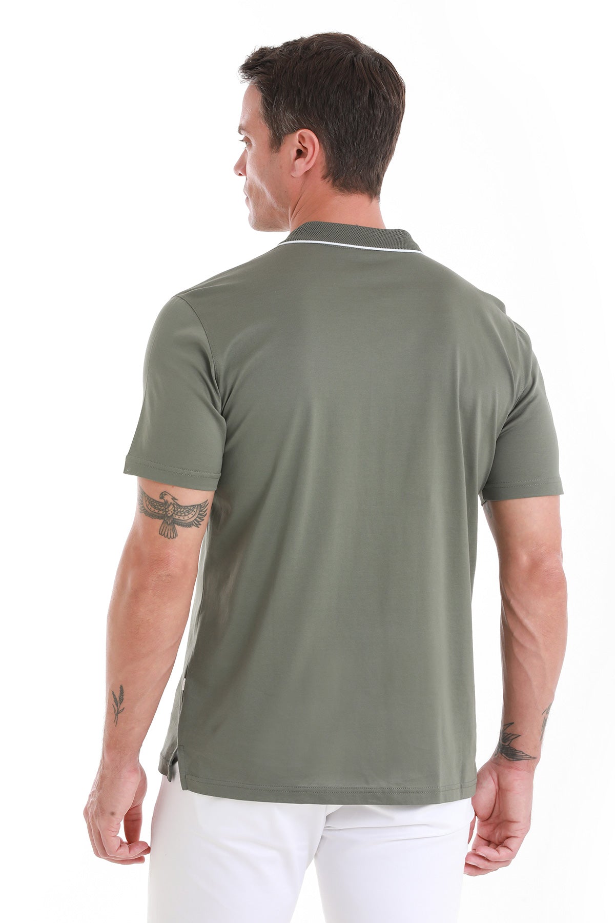 Regular Fit Mercezired Cotton Khaki Polo T-Shirt - SAYKI