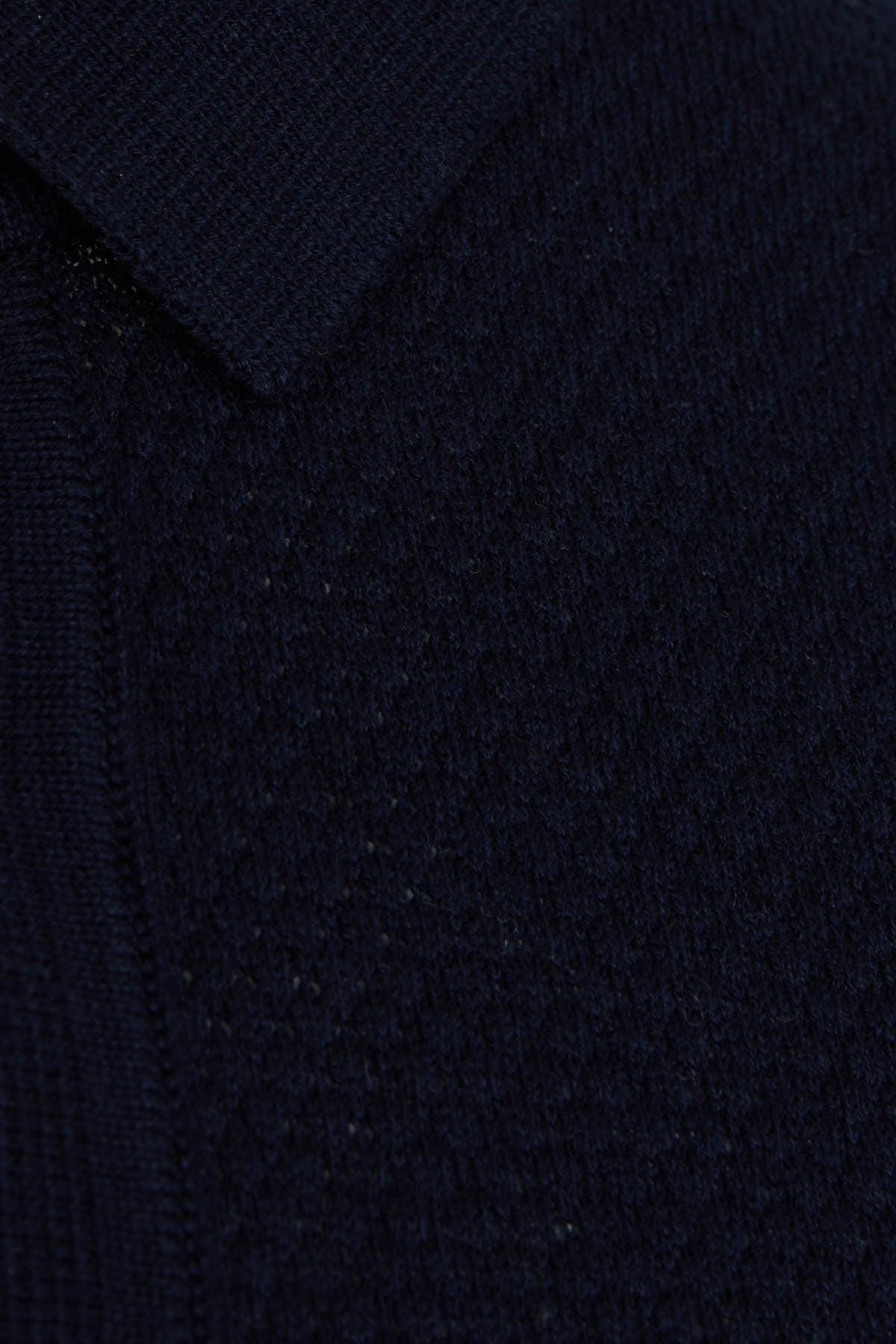 Regular Fit Navy Cotton Blend Jacquard Polo T-Shirt - SAYKI