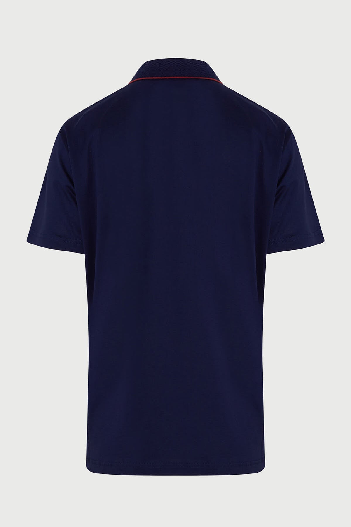 Regular Fit Navy Cotton Red-Tipped Collar Polo T-Shirt