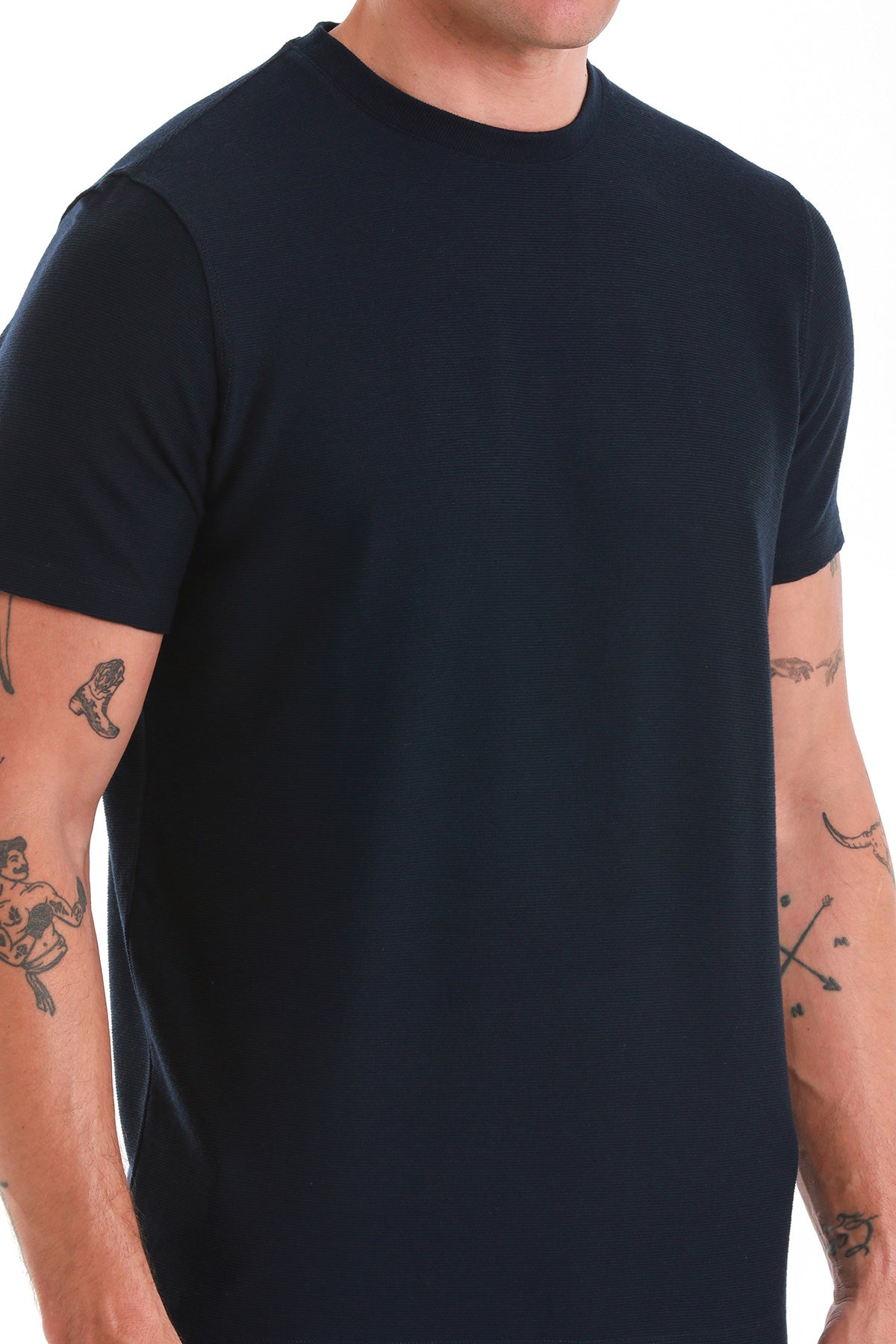 Regular Fit Navy Crewneck T-Shirt - SAYKI