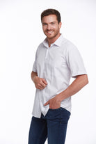 Regular Fit Pin Check Cotton Blend Lilac Dress Shirt - SAYKI