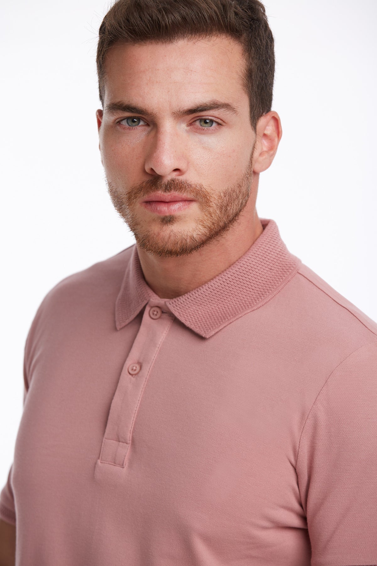 Regular Fit Pink Basic Cotton Polo T-Shirt - SAYKI