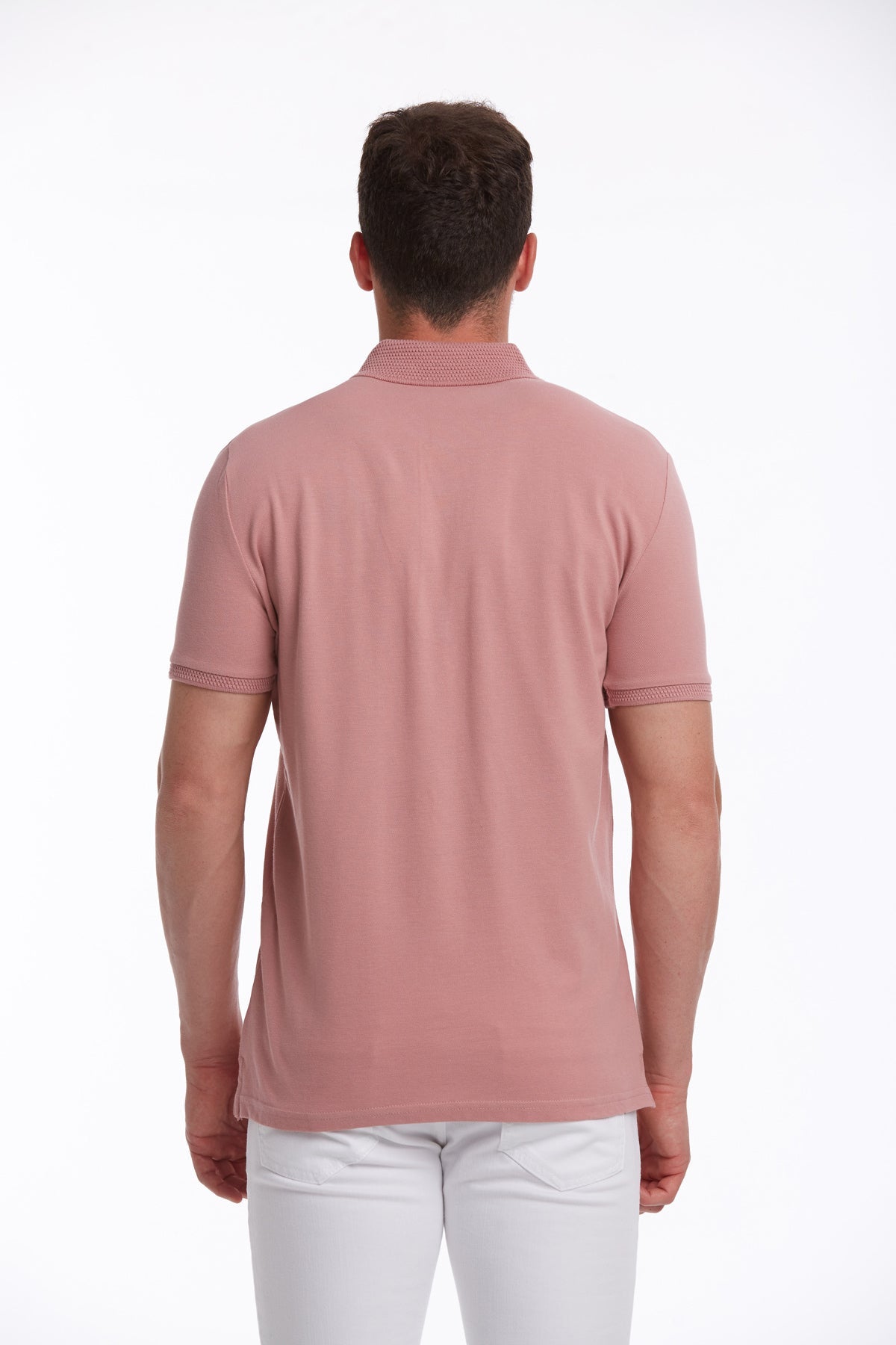 Regular Fit Pink Basic Cotton Polo T-Shirt - SAYKI