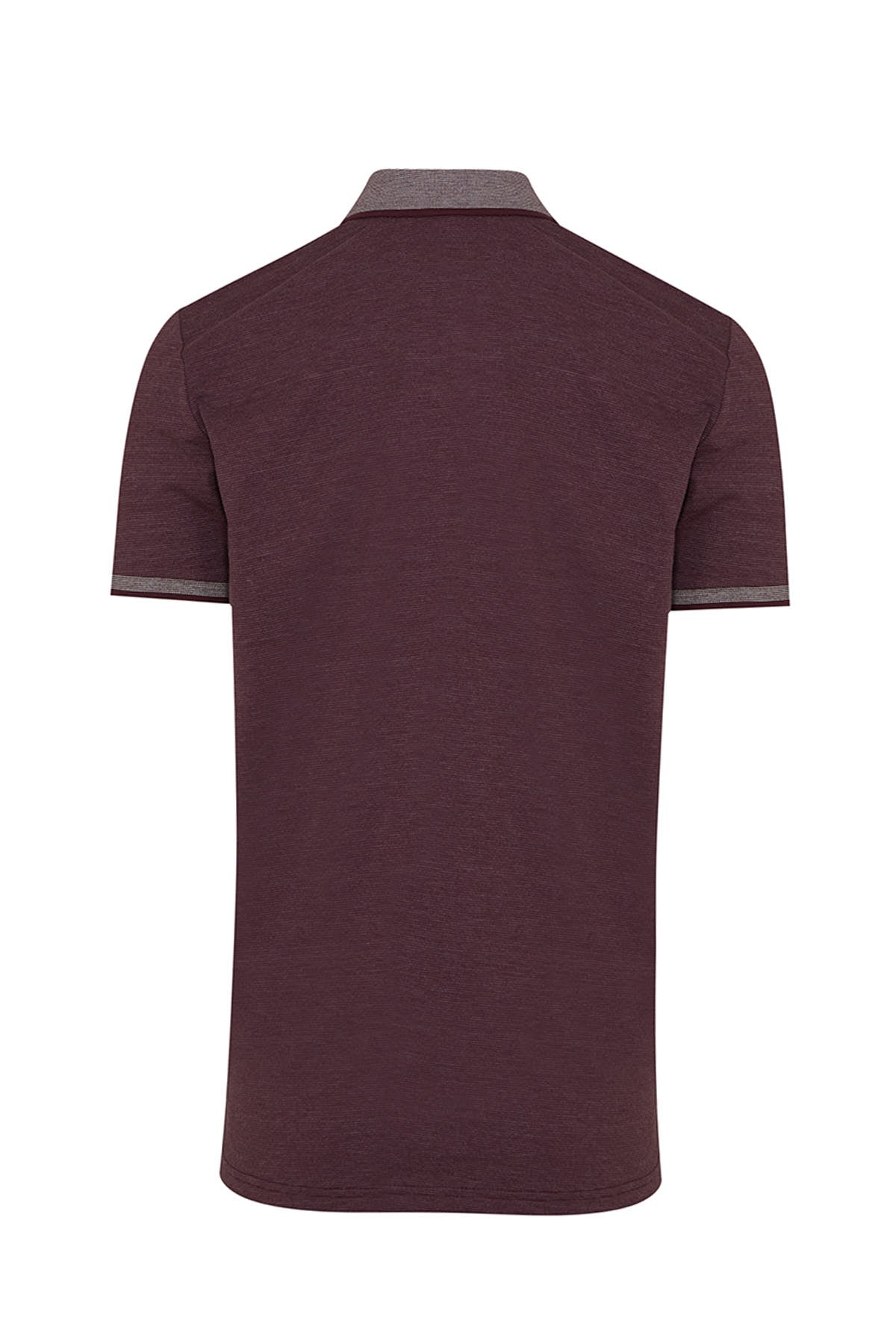 Regular Fit Plum Cotton Blend Polo T-Shirt - SAYKI