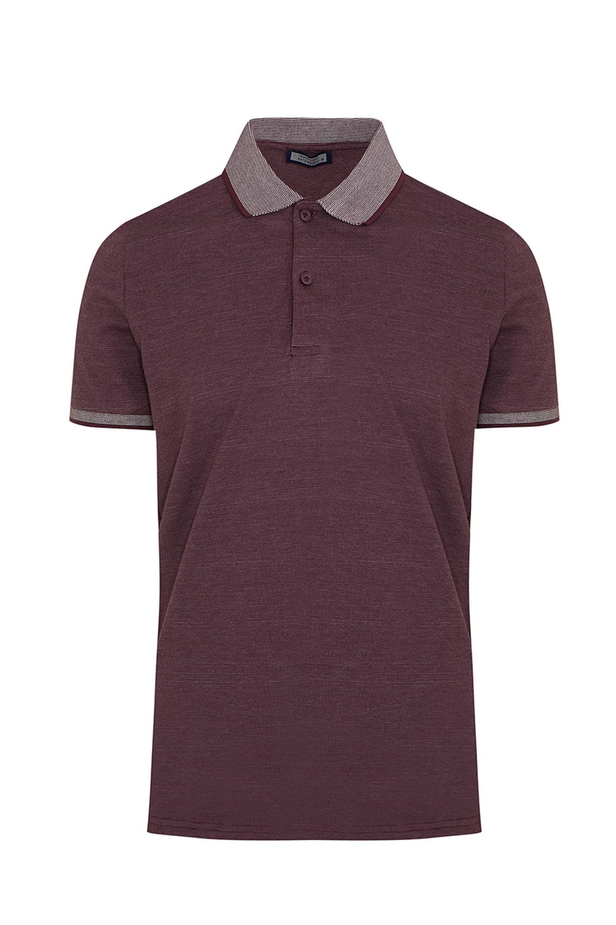 Regular Fit Plum Cotton Blend Polo T-Shirt - SAYKI