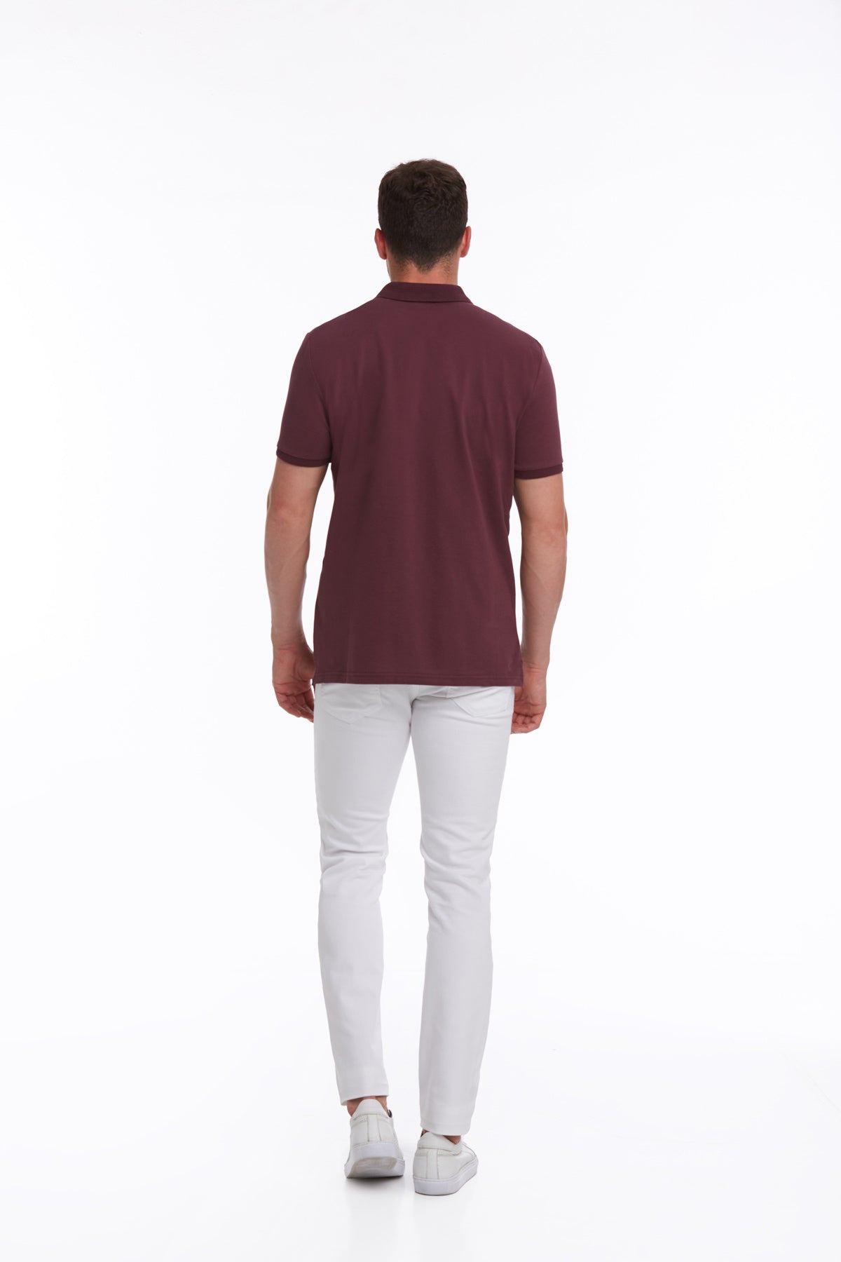 Regular Fit Purple Basic Cotton Polo T-Shirt - SAYKI