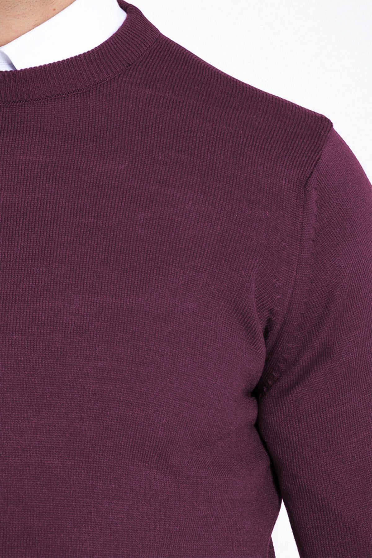 Regular Fit Purple Crewneck Sweater - SAYKI
