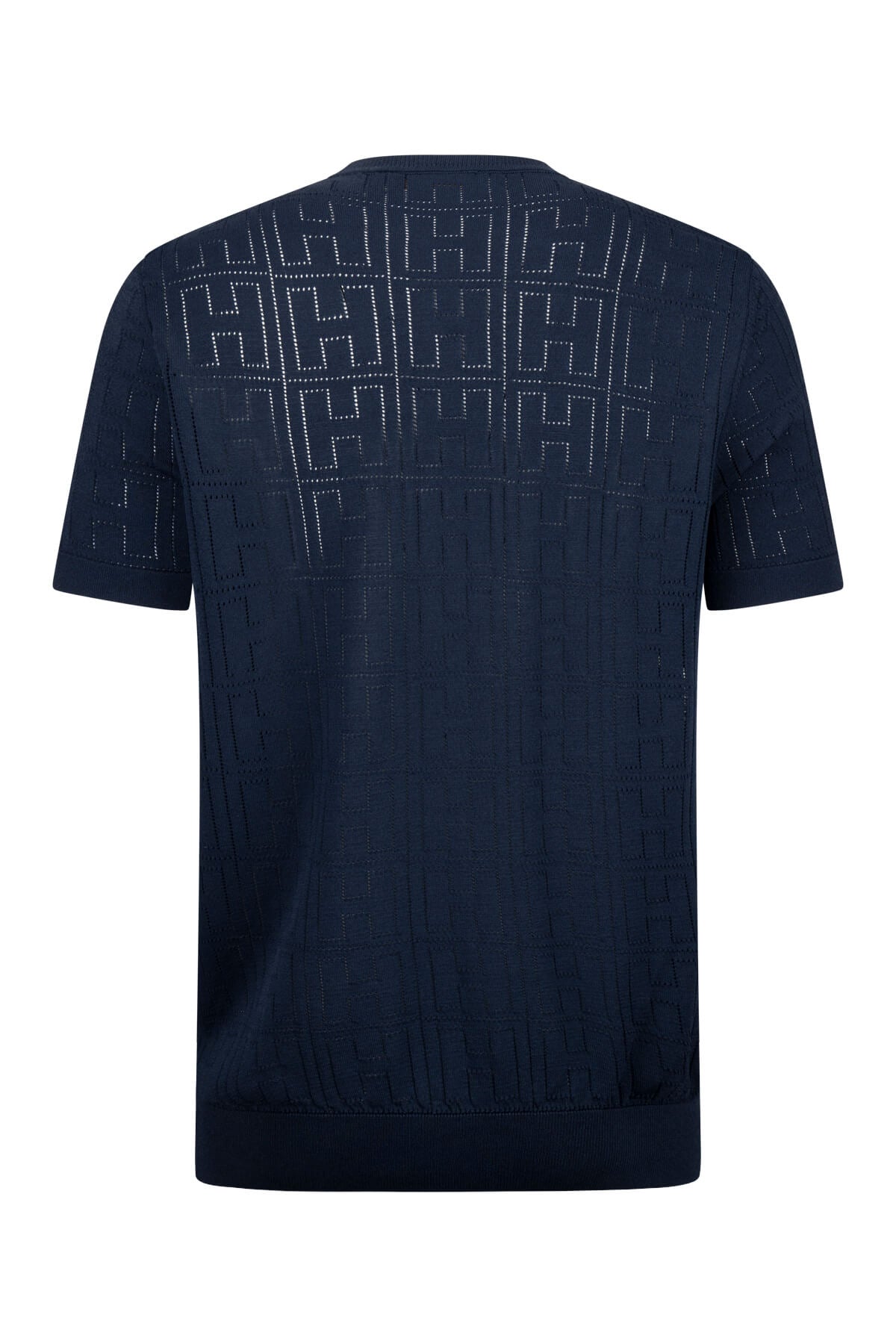 Regular Fit Rayon Navy Crewneck T-Shirt - SAYKI