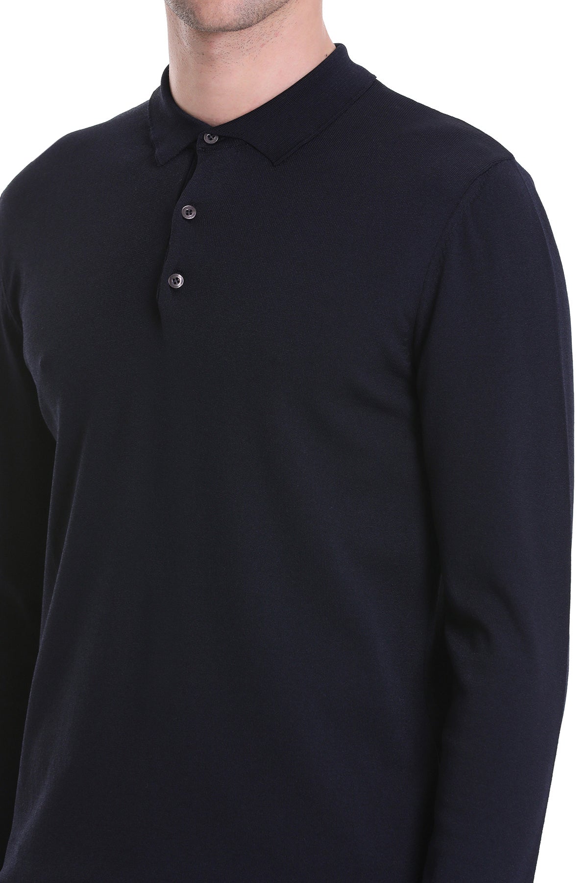 Regular Fit Rayon Navy Polo Sweater - SAYKI