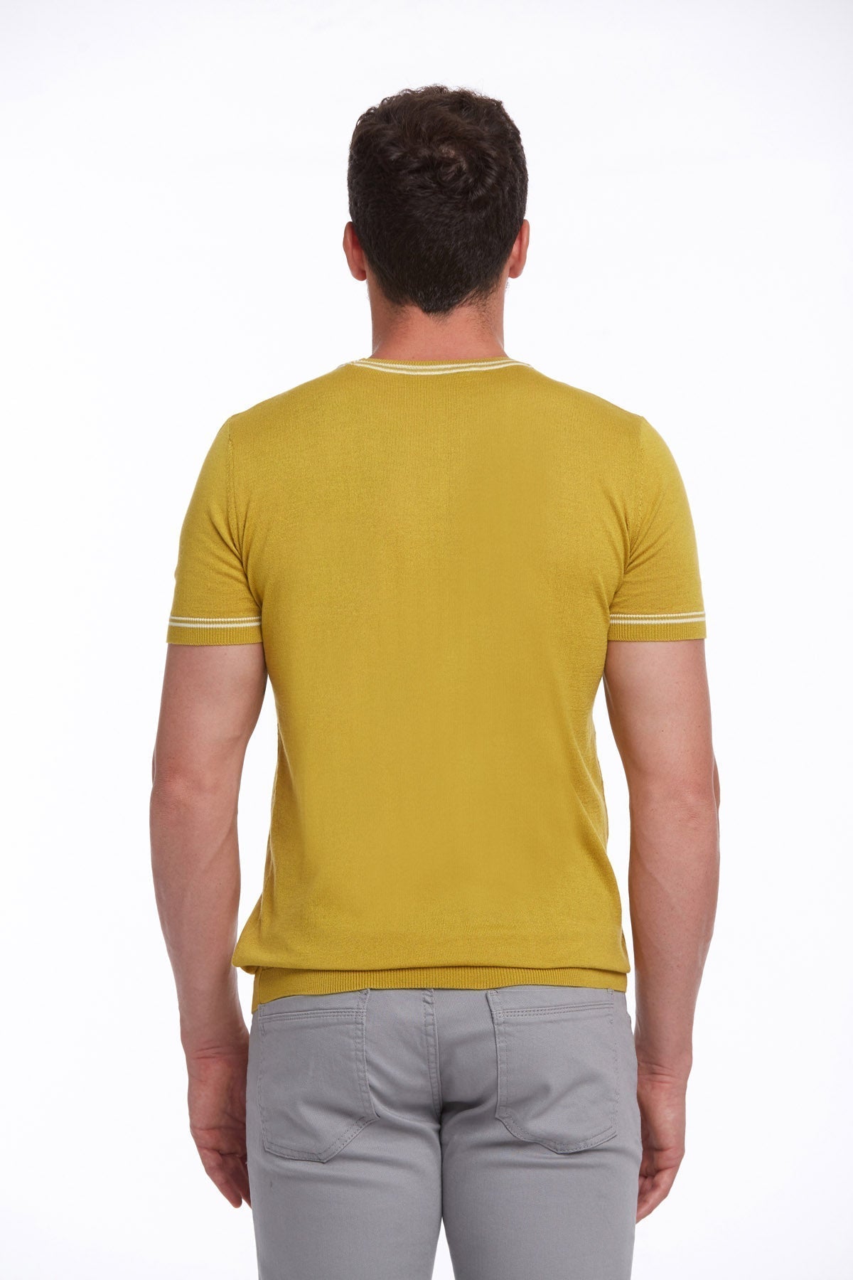 Regular Fit Saffron Basic Crew Neck T-Shirt - SAYKI