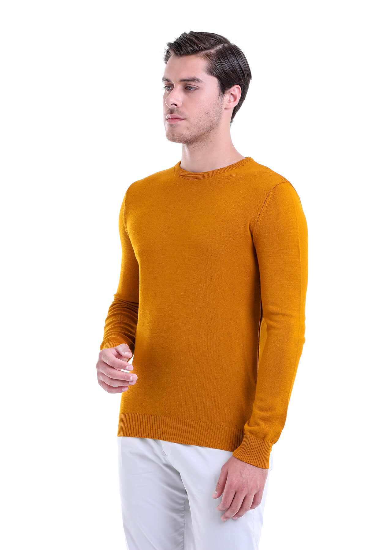 Regular Fit Saffron Crewneck Sweater - SAYKI