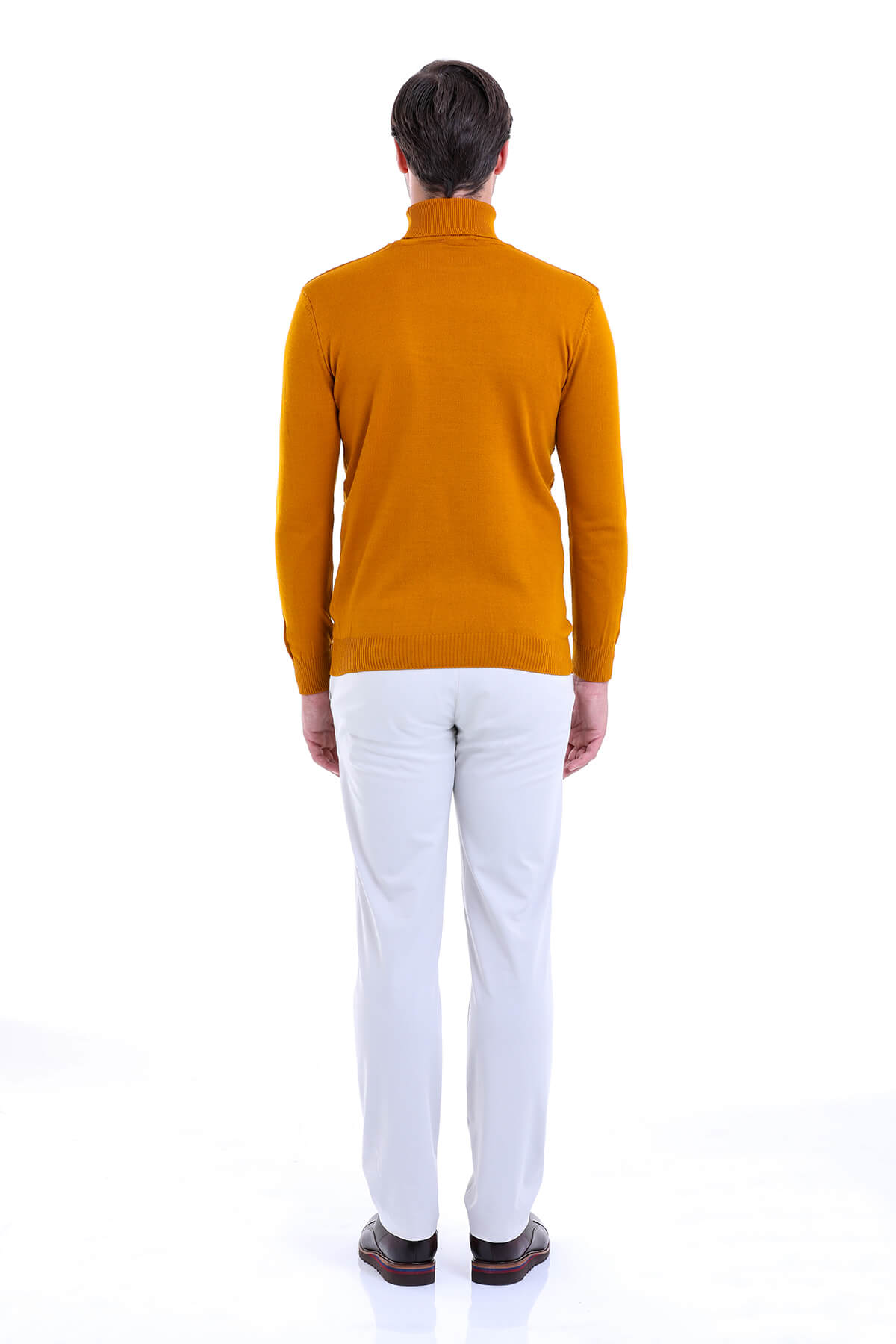 Regular Fit Saffron Turtleneck Sweater - SAYKI
