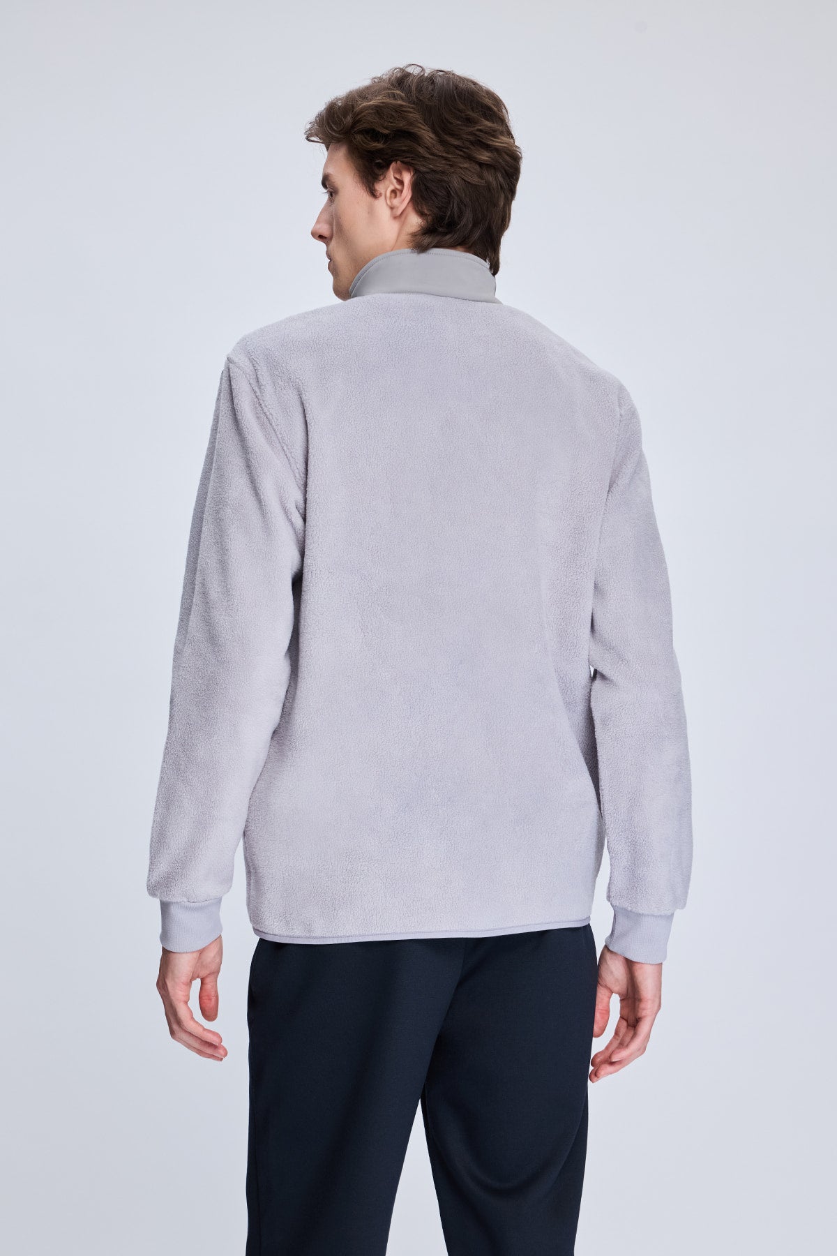 Regular Fit Seasonal Cotton Blend Gray Coat - SAYKI