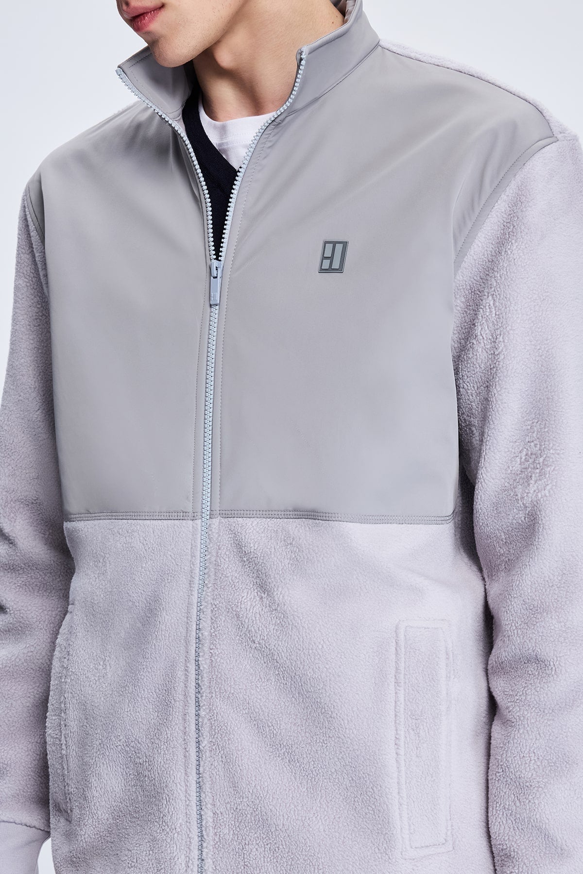 Regular Fit Seasonal Cotton Blend Gray Coat - SAYKI