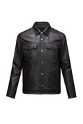 Regular Fit Shirt Collar Brown 100% Leather Coat
