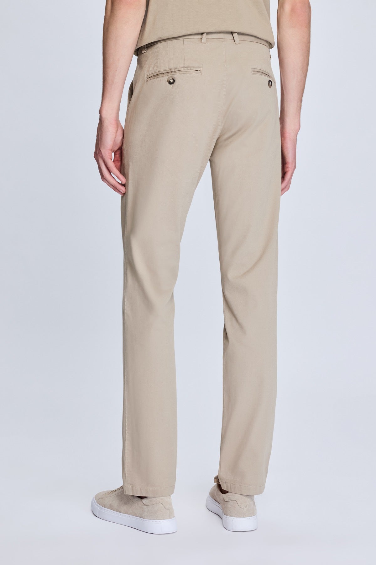 Regular Fit Side Pocket High Waist Mink Casual Pants - SAYKI