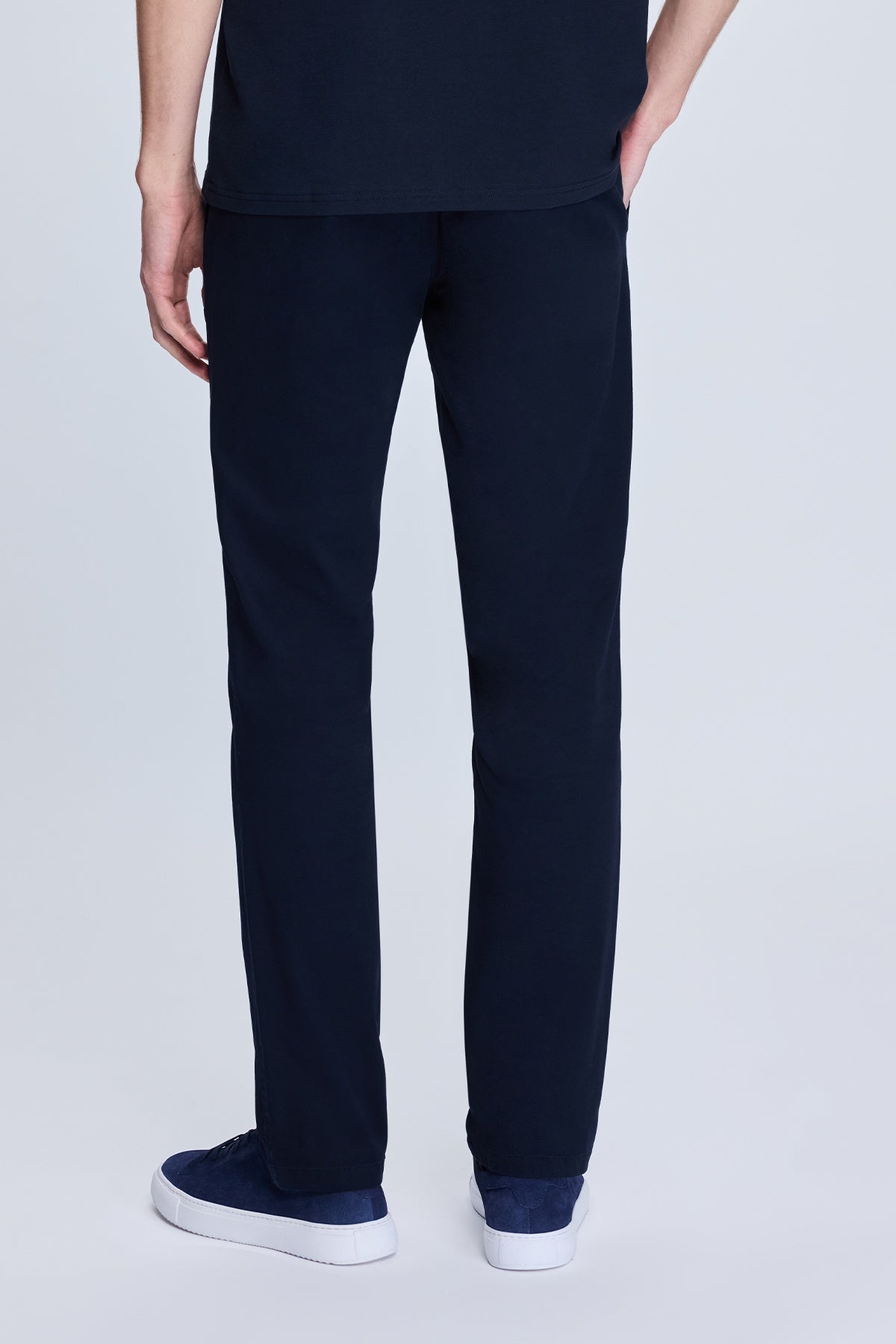 Regular Fit Side Pocket High Waist Navy Casual Pants - SAYKI