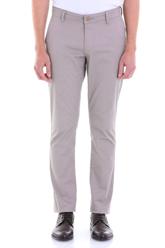 Regular Fit Side Pocket Light Mink Cotton Casual Pants
