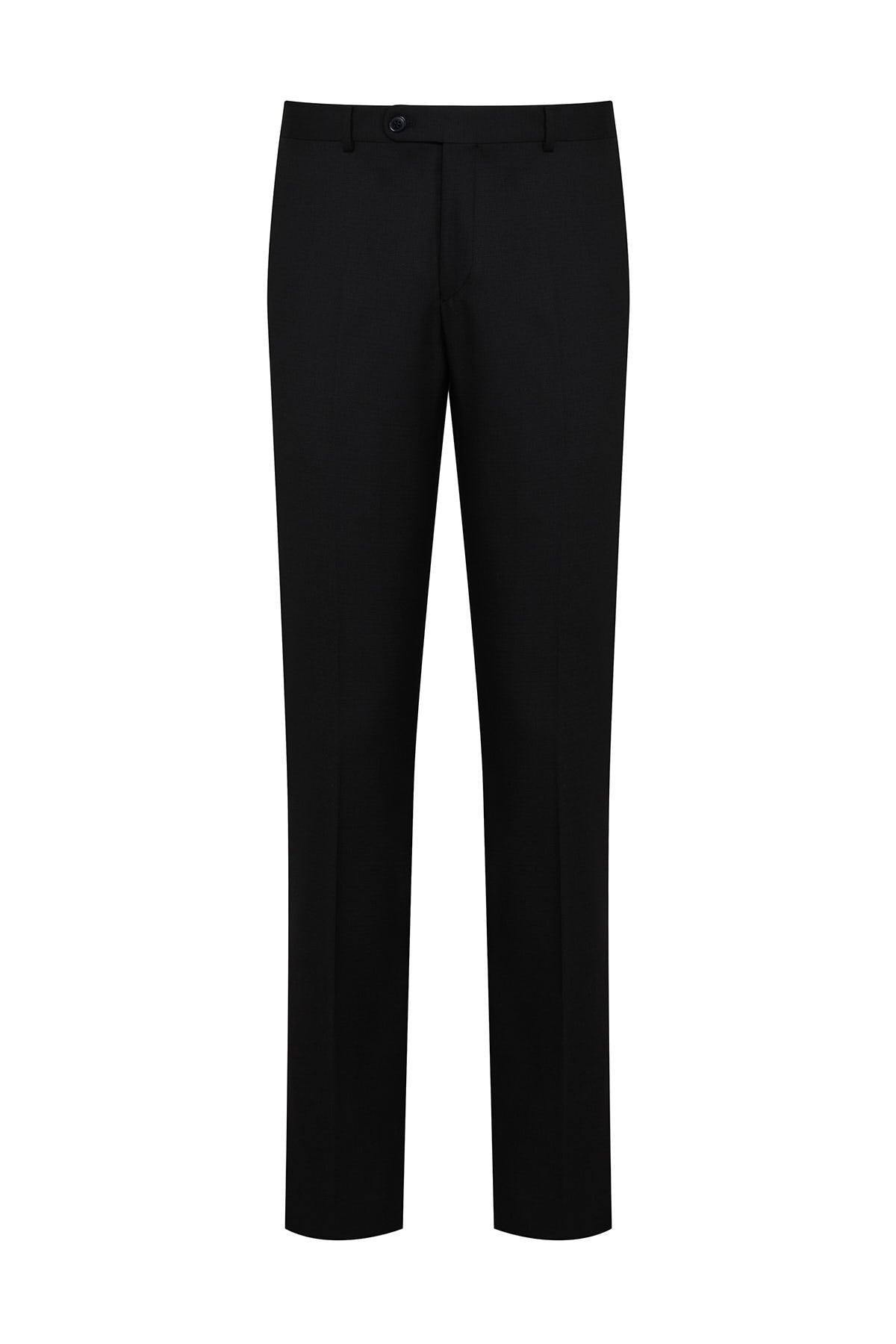 Regular Fit Side Pocket Low Waist Black Dress Pants - SAYKI