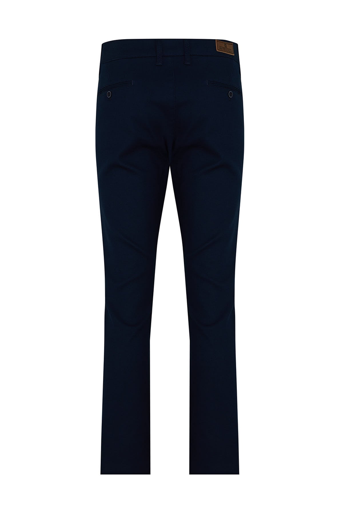 Regular Fit Side Pocket Navy Cotton Casual Pants - SAYKI
