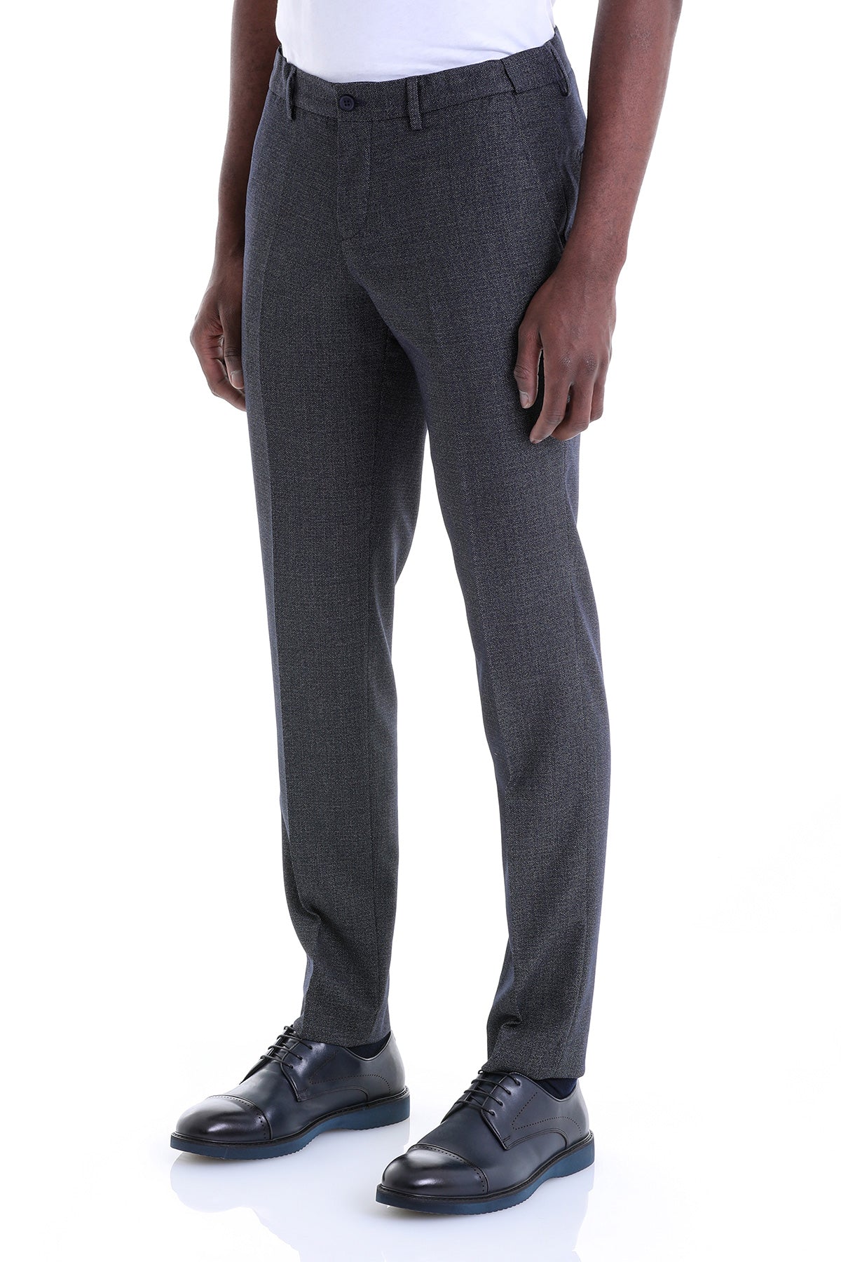 Regular Fit Side Pocket Navy Dress Pants - SAYKI