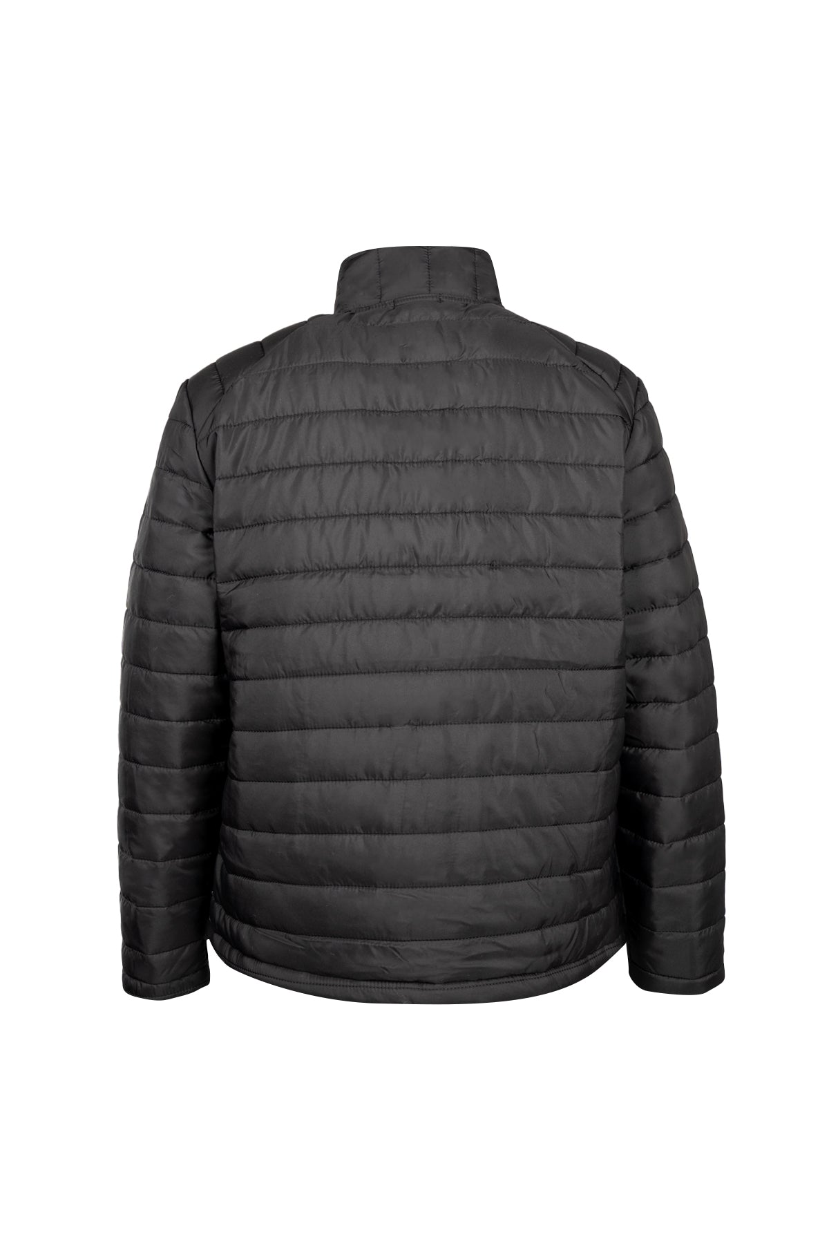 Regular Fit Stand Collar Black Puffer Coat - SAYKI