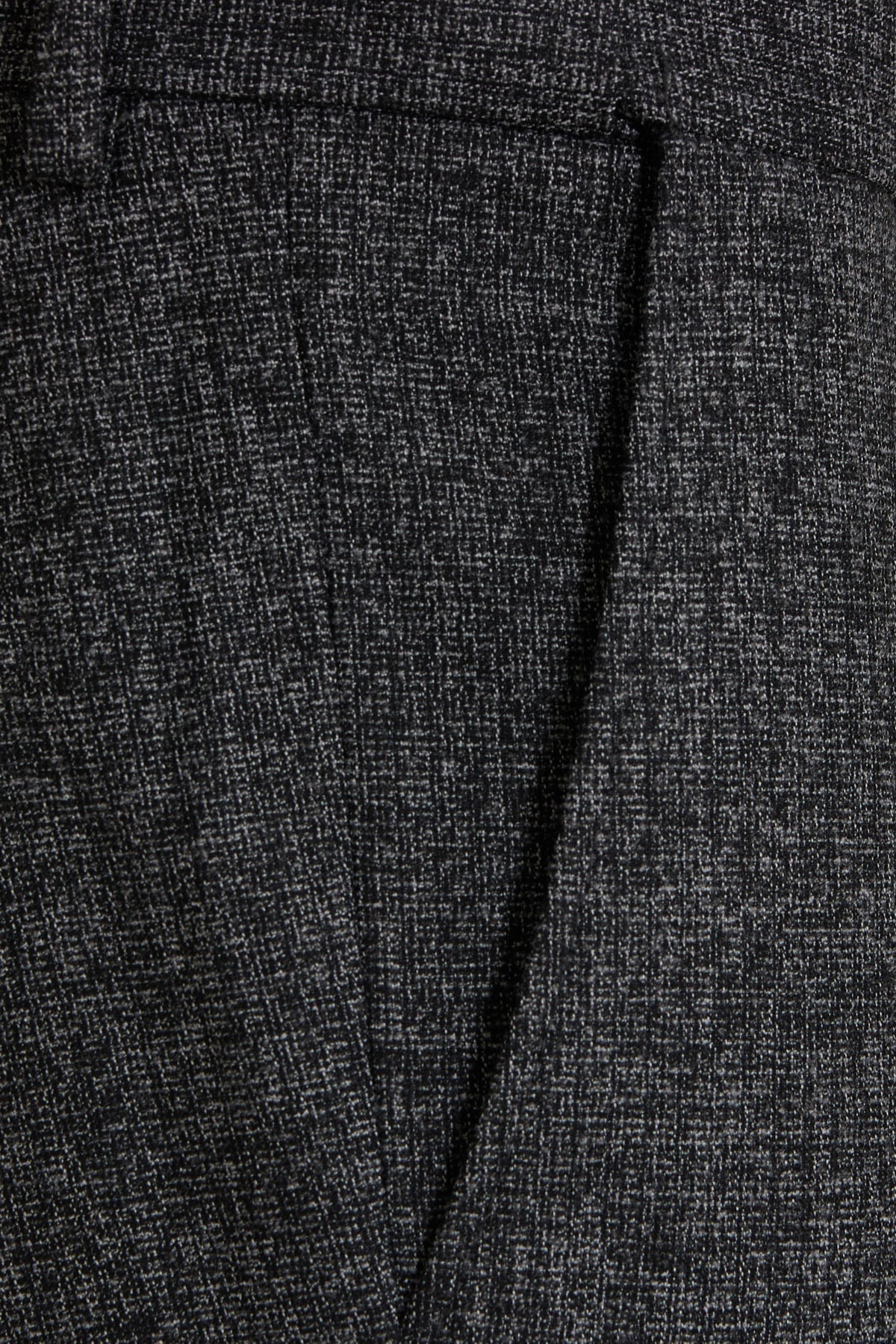 Regular Fit Textured Low Waist Black Dress Pants - SAYKI