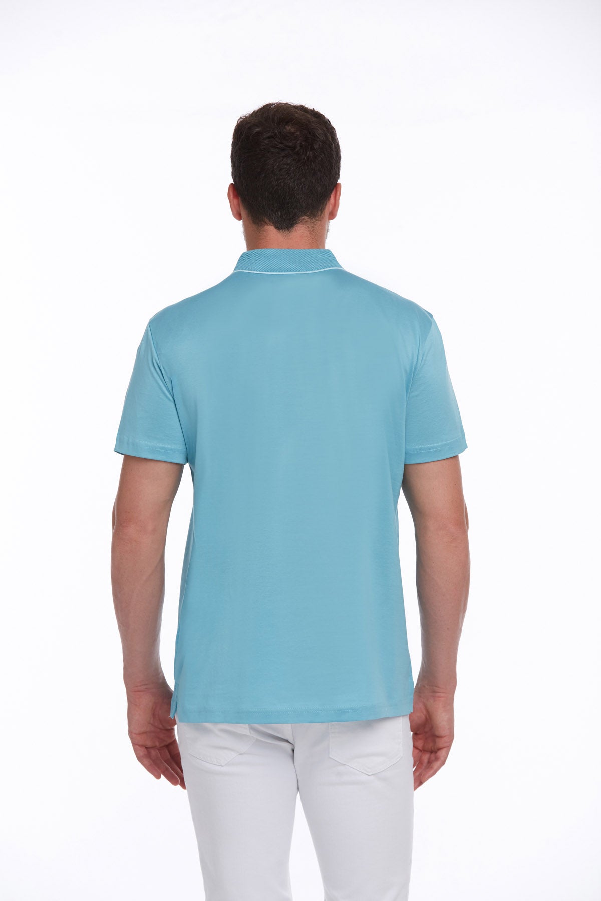 Regular Fit Turquoise Basic Cotton Polo T-Shirt - SAYKI