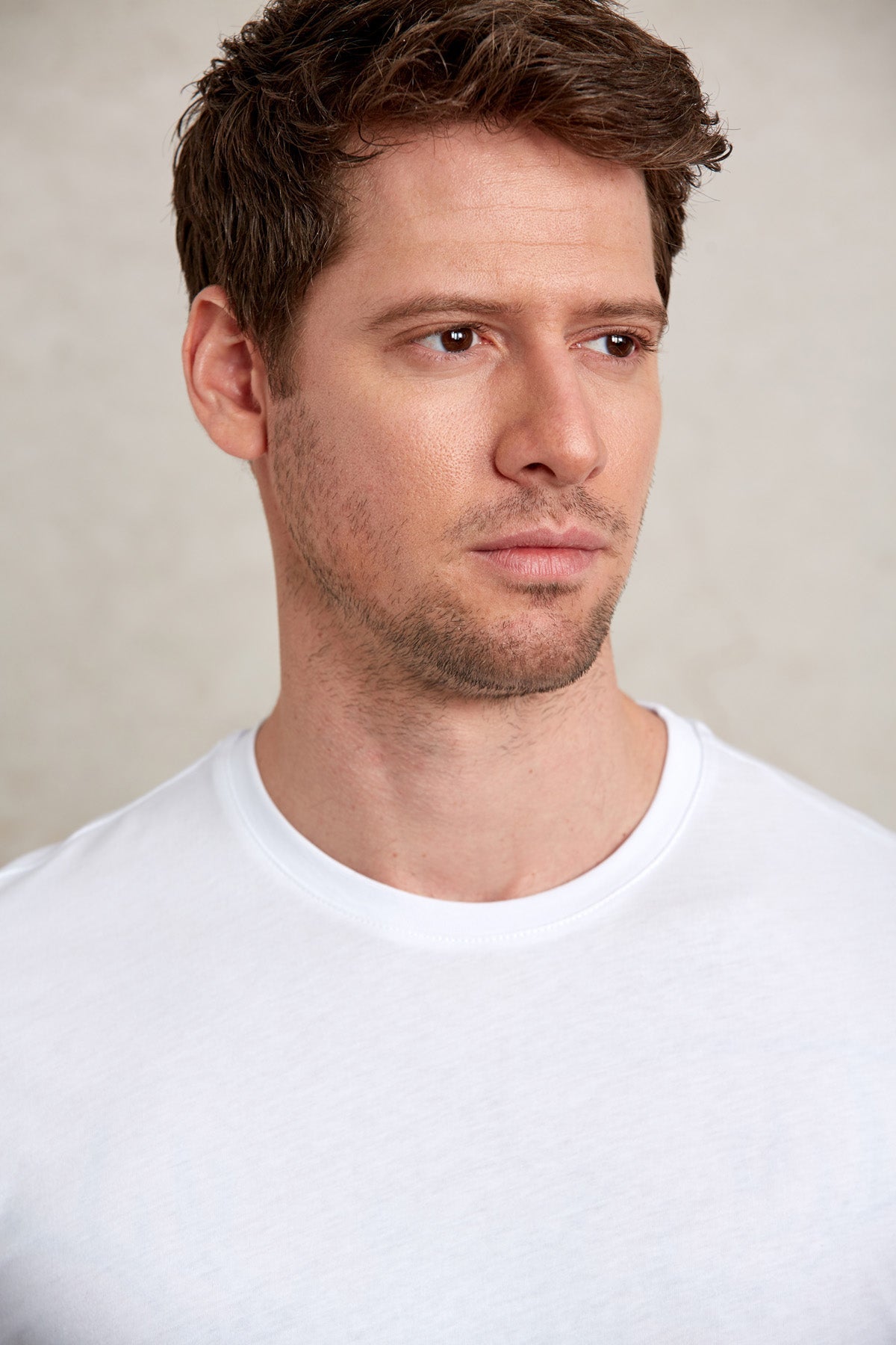 Regular Fit White Basic Cotton Crew Neck T-Shirt - SAYKI