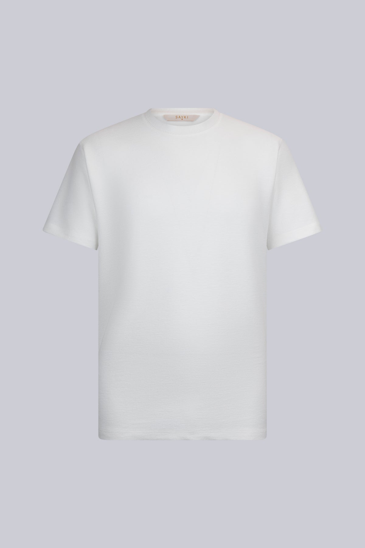 Regular Fit White Crewneck T-Shirt - SAYKI