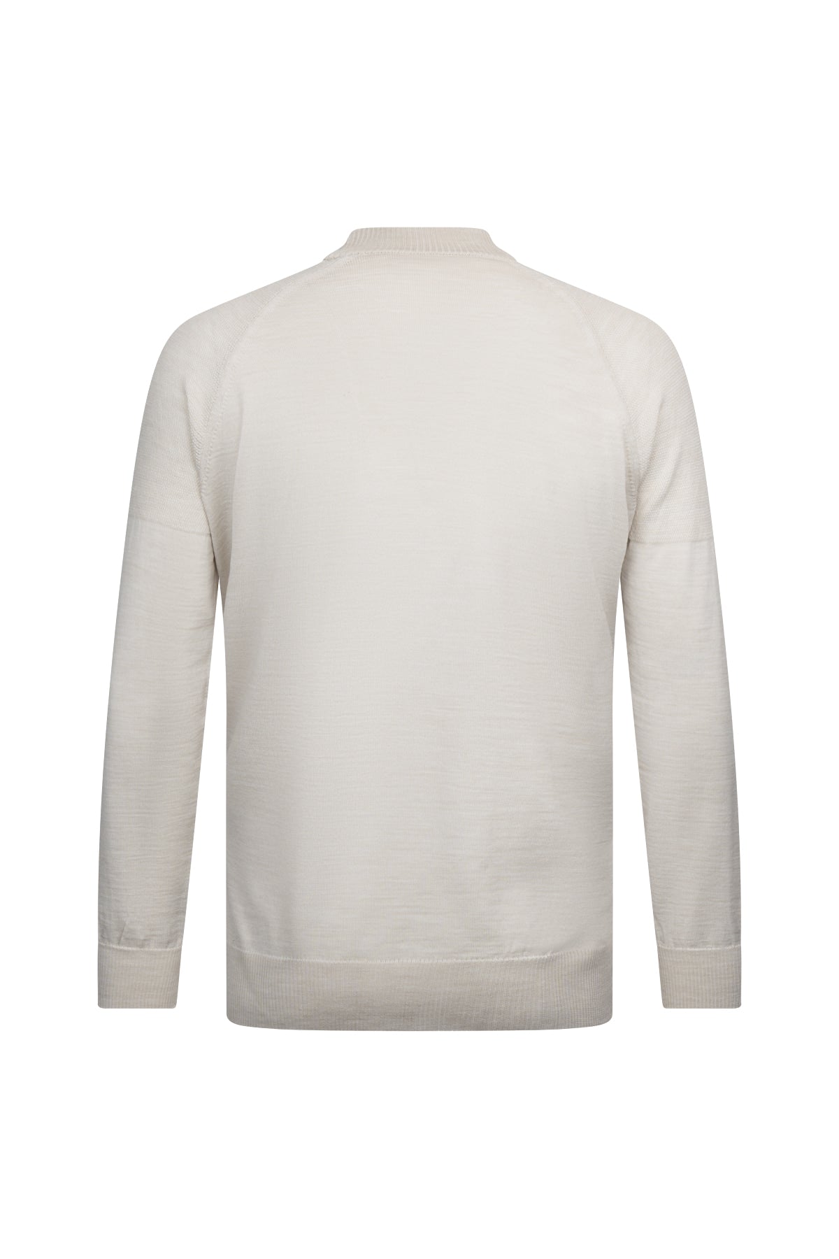 Regular Fit Wool Blend Beige Mock Neck Sweater - SAYKI
