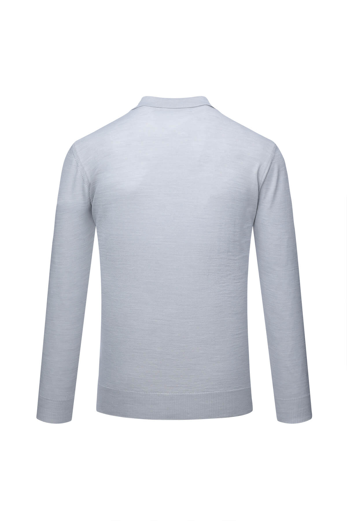 Regular Fit Wool Blend Gray Johnny Polo Sweater - SAYKI