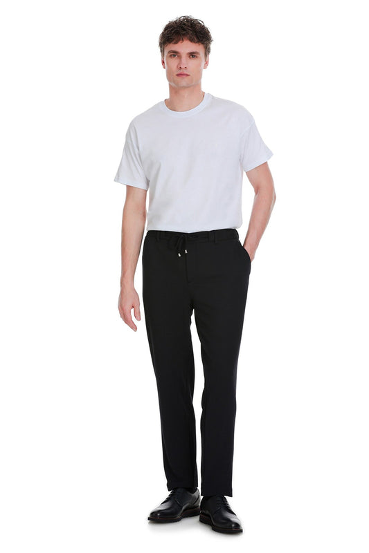 Relaxed Fit Side Pocket Navy Jogger Pants - SAYKI