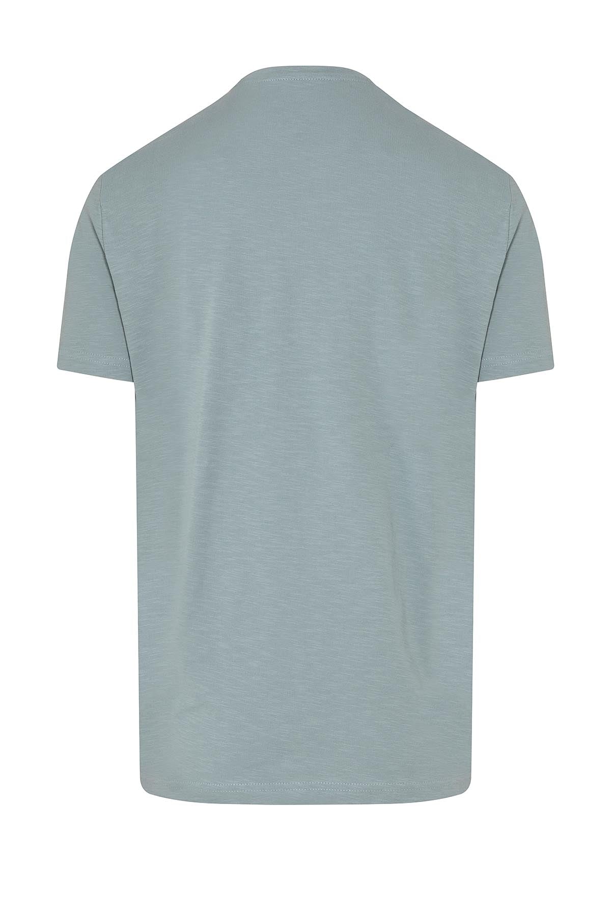 Slim Fit 100% Cotton Mint Crew Neck T-Shirt - SAYKI