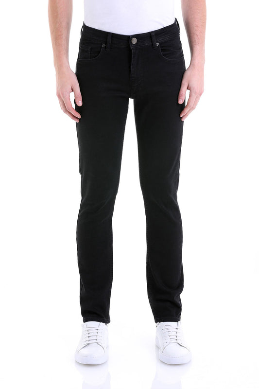 Slim Fit 5 Pocket Black Cotton Denim - SAYKI