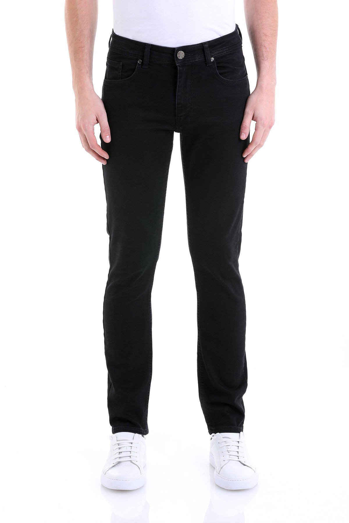 Slim Fit 5 Pocket Black Cotton Denim - SAYKI