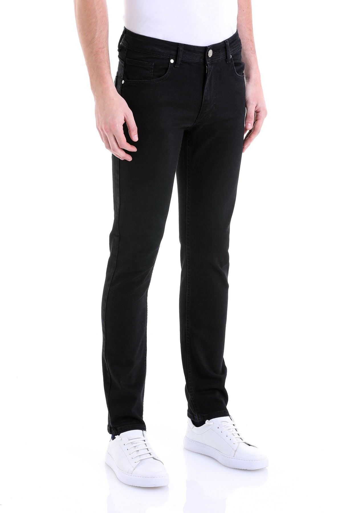 Slim Fit 5 Pocket Black Cotton Denim - SAYKI