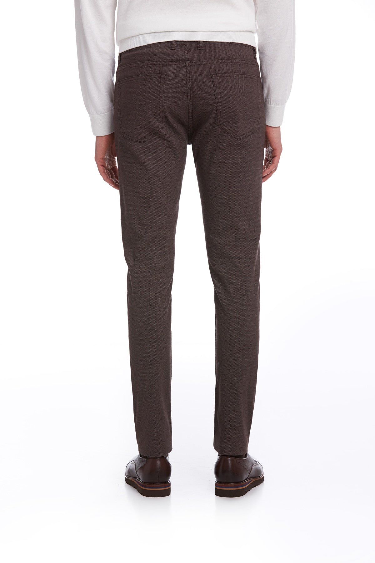 Slim Fit 5 Pocket Gray Cotton Casual Pants - SAYKI