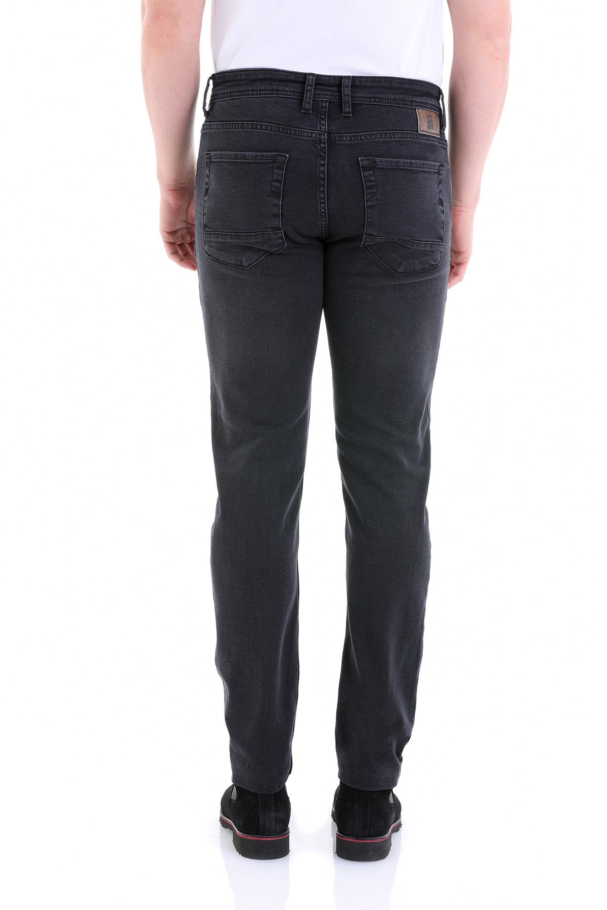 Slim Fit 5 Pocket Low Waist Charcoal Cotton Denim - SAYKI