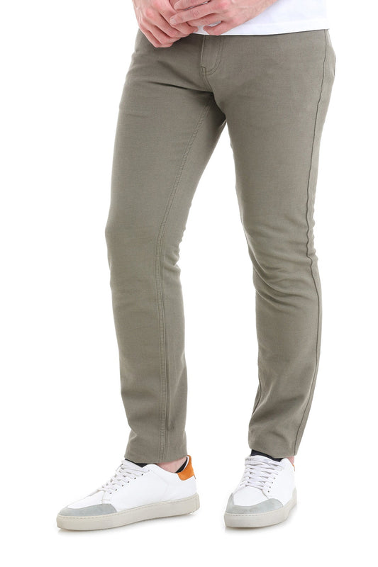 Slim Fit 5 Pocket Low Waist Cotton Khaki Casual Pants