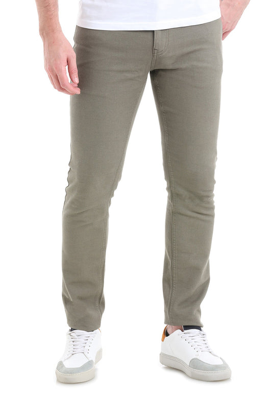 Slim Fit 5 Pocket Low Waist Cotton Khaki Casual Pants