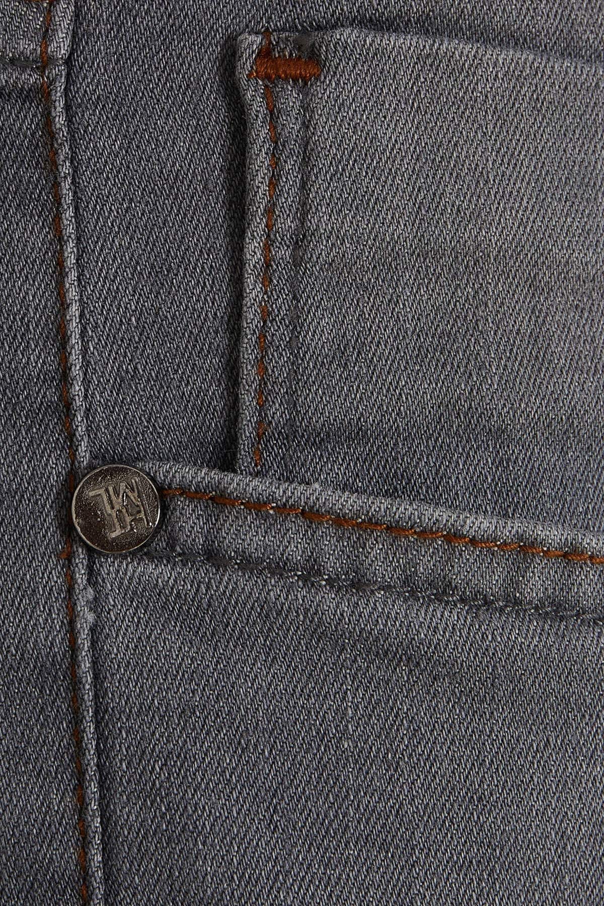 Slim Fit 5 Pocket Low Waist Gray Cotton Denim - SAYKI