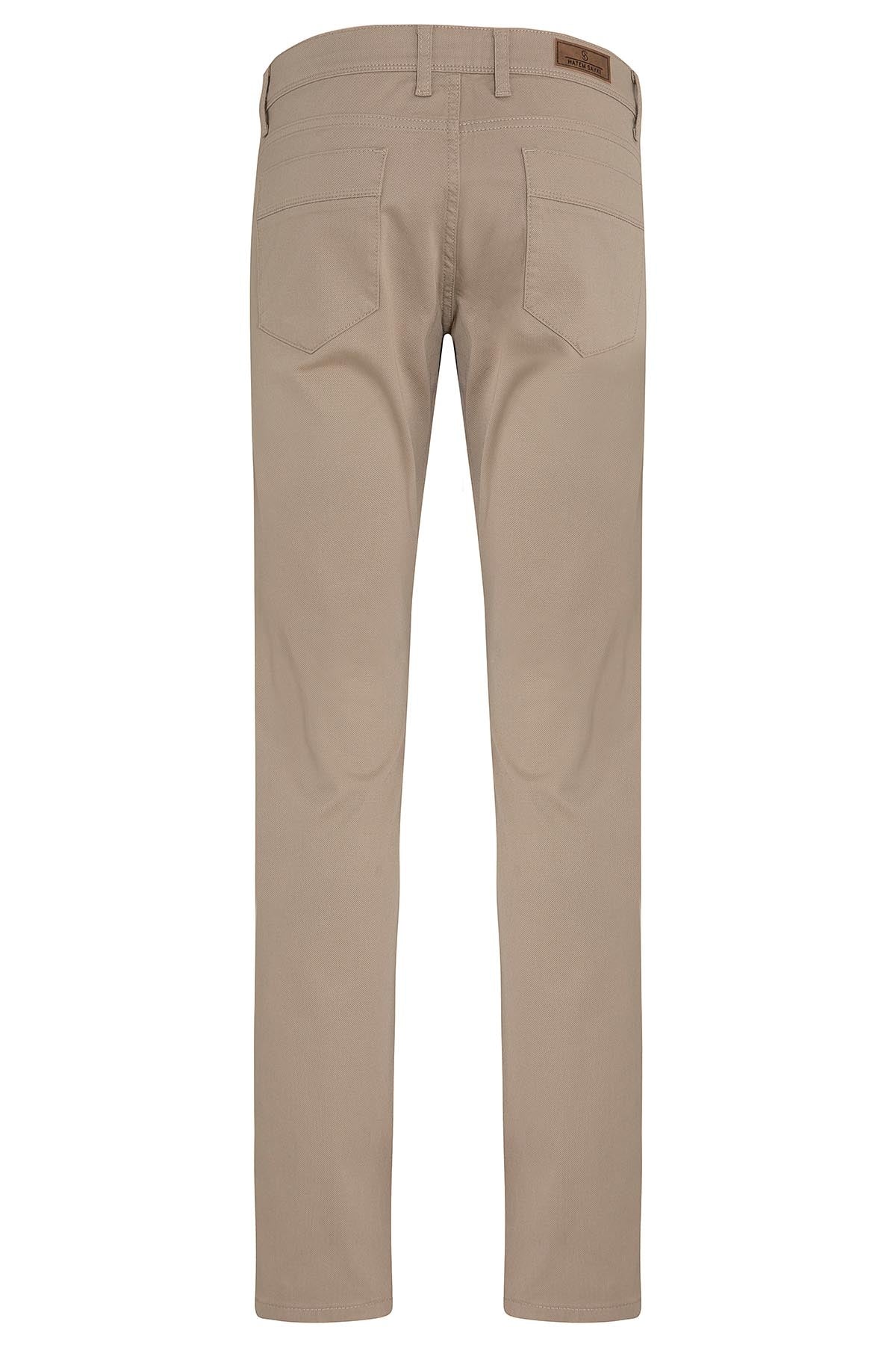 Slim Fit 5 Pocket Low Waist Mink Cotton Casual Pants - SAYKI