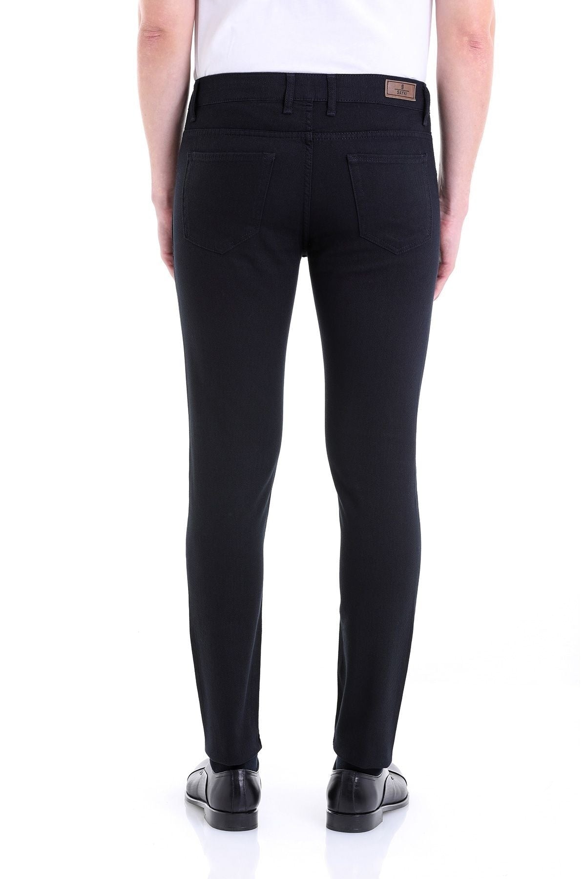 Slim Fit 5 Pocket Navy Low Waist Casual Pants - SAYKI