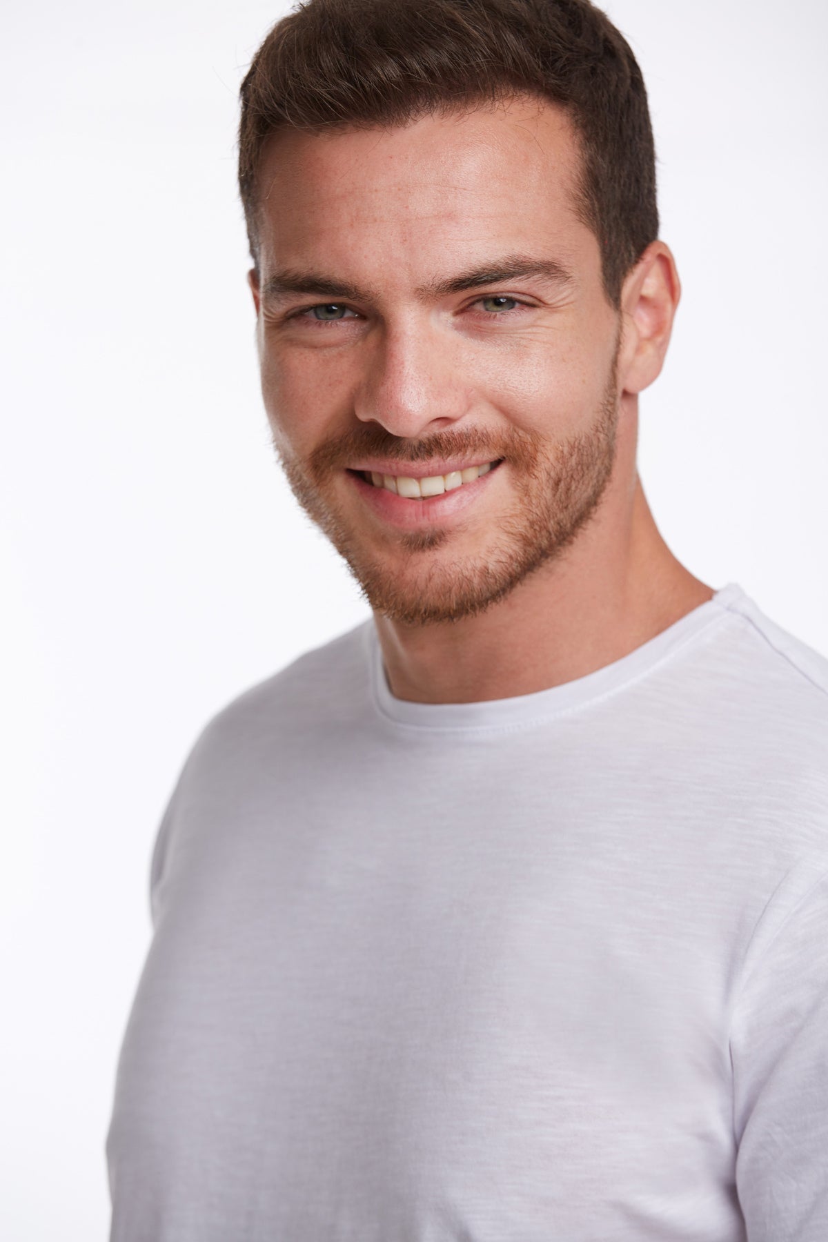 Slim Fit Basic Cotton White Crew Neck T-Shirt - SAYKI