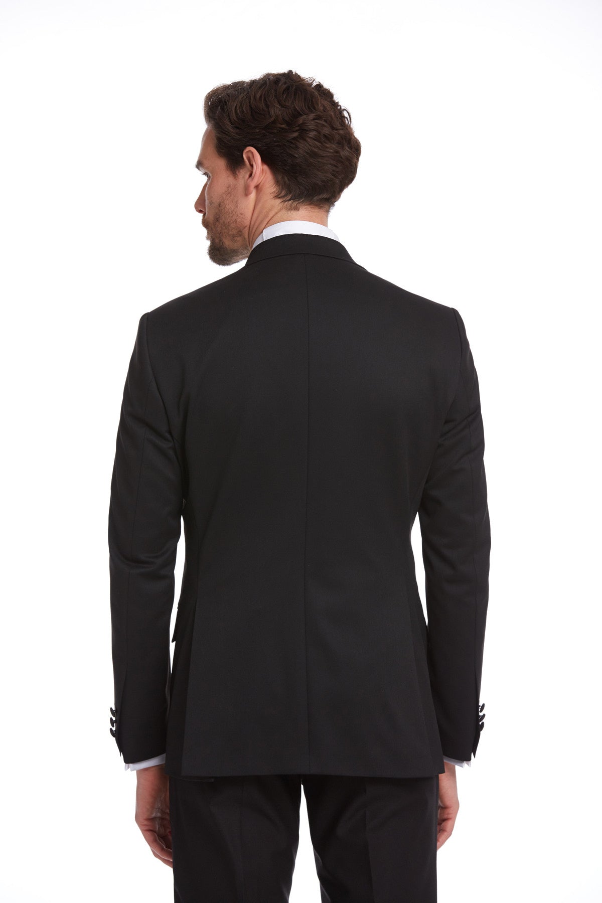 Slim Fit Black Release Peak Lapel Classic Tuxedo - SAYKI