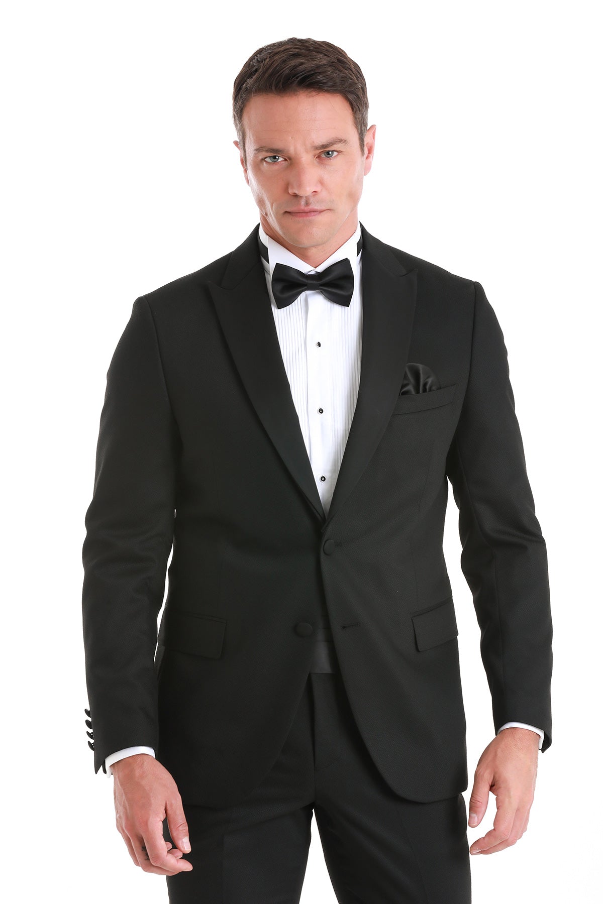 Slim Fit Black Release Peak Lapel Classic Tuxedo Suit