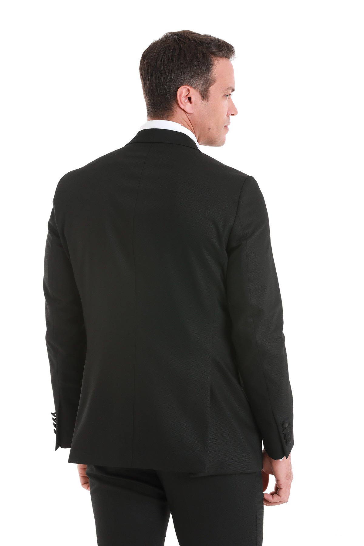 Slim Fit Black Release Peak Lapel Classic Tuxedo Suit