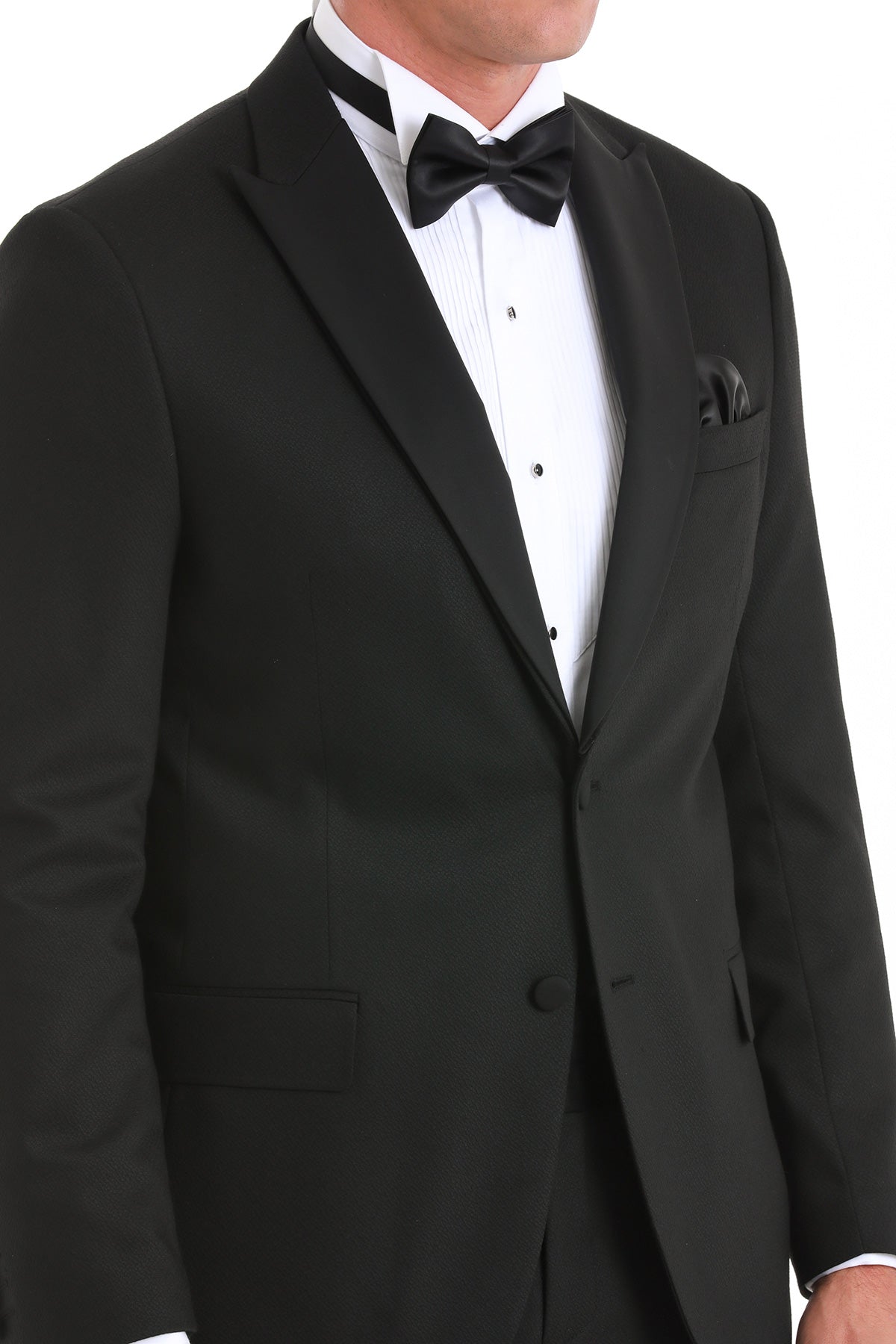 Slim Fit Black Release Peak Lapel Classic Tuxedo Suit