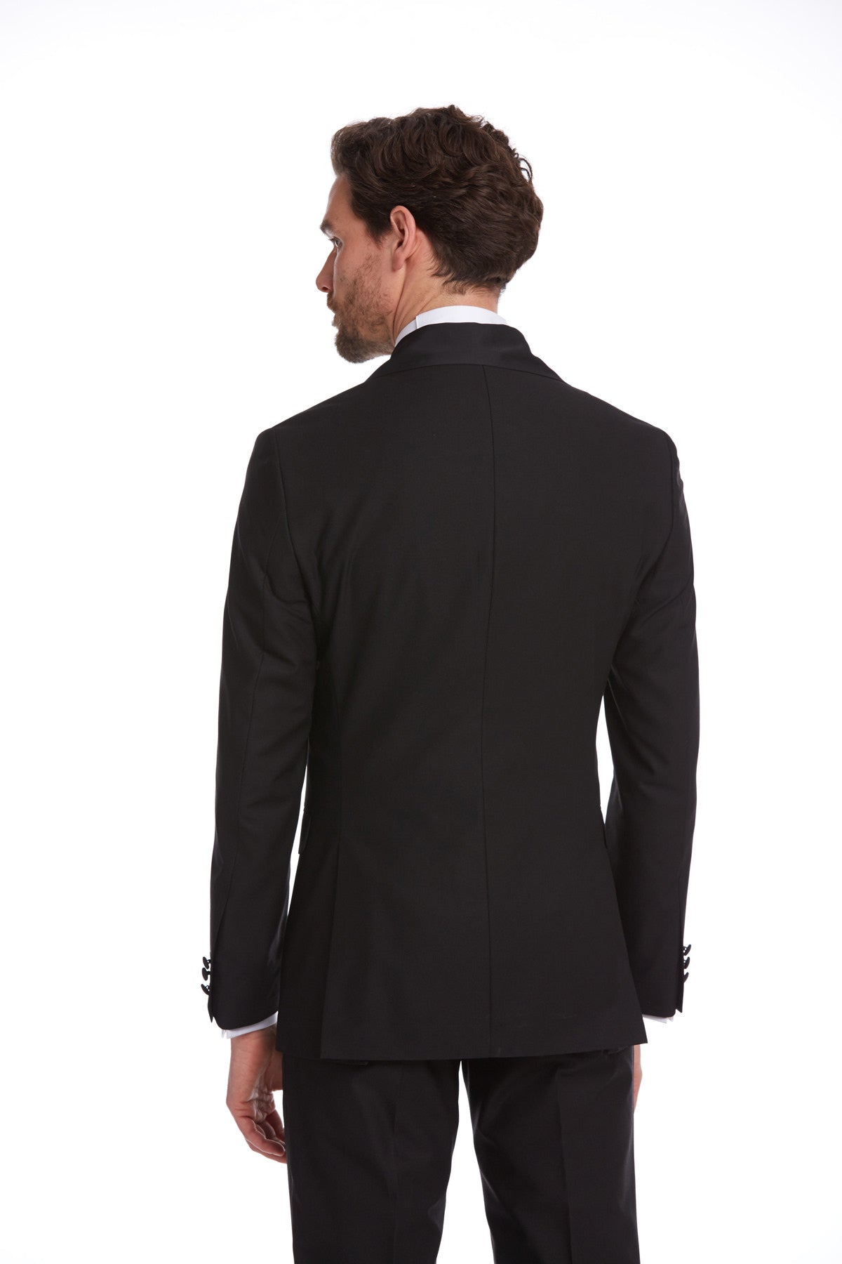 Slim Fit Black Release Shawl Lapel Classic Tuxedo - SAYKI